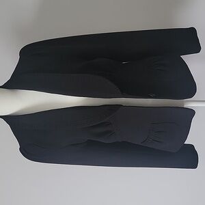 Max Studio Women Black Blazer Waffle Knit Decorative Trim with Front Pockets 6